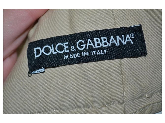 Pantalones 3/4 de algodón beige Dolce & Gabbana - vista 6