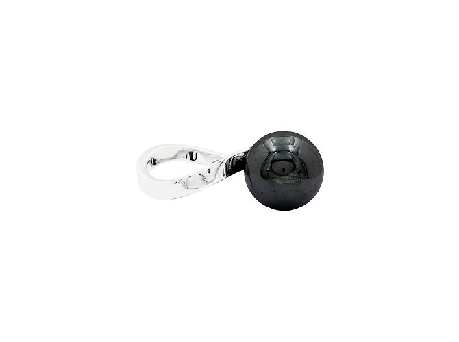 Anello Dinh Van in oro bianco e ematite. - vista 3