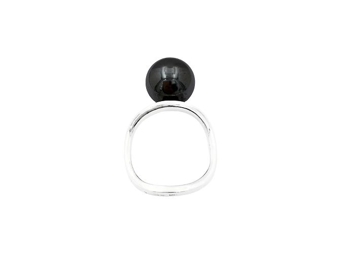Anello Dinh Van in oro bianco e ematite. - vista 5
