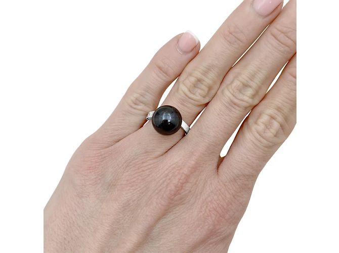 Anello Dinh Van in oro bianco e ematite. - vista 6
