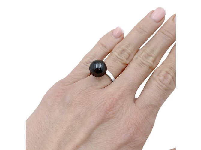 Anello Dinh Van in oro bianco e ematite. - vista 7