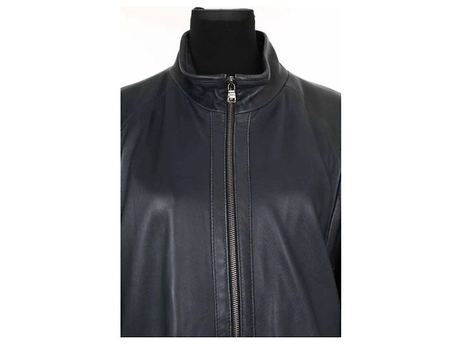 Hugo Boss Blaue Lederjacke - Ansicht 2