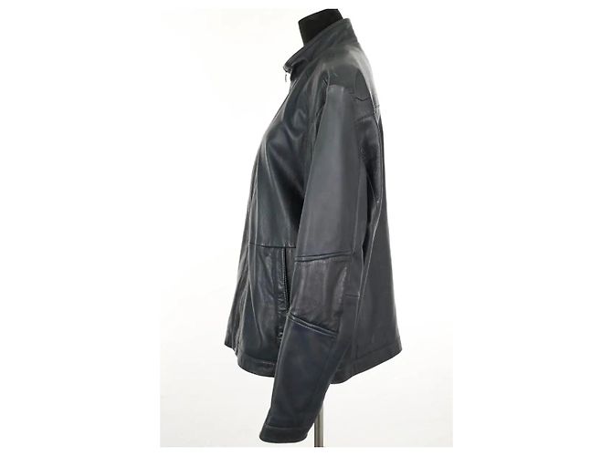 Hugo Boss Blaue Lederjacke - Ansicht 3