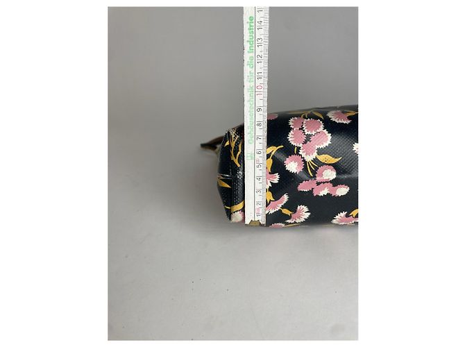 Clutch in pelle floreale vintage Marni nero rosa verde - vista 10