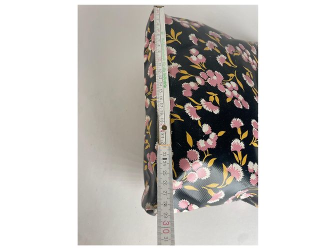 Clutch in pelle floreale vintage Marni nero rosa verde - vista 11