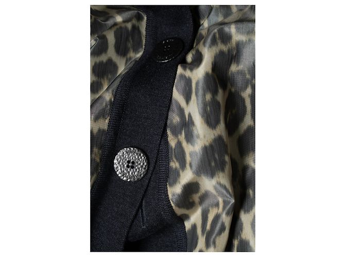 Hermès, grauer Cardigan mit Leopardenmuster Braun - Ansicht 8