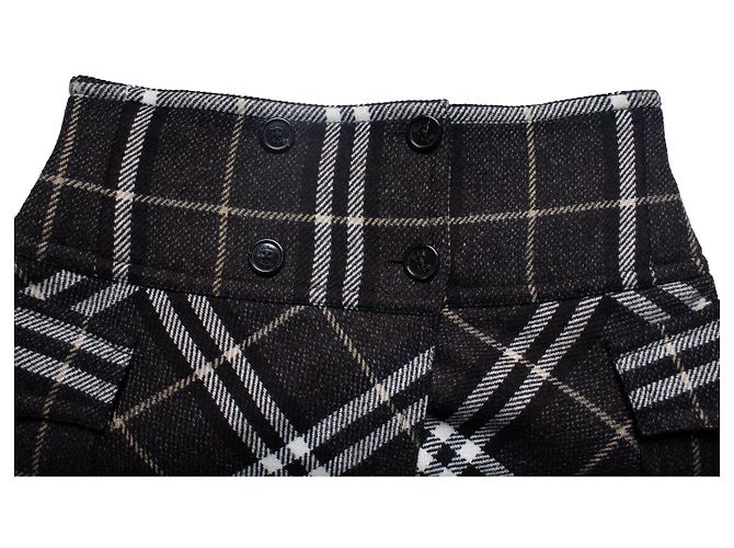 Falda de lana a cuadros Burberry Castaño - vista 5