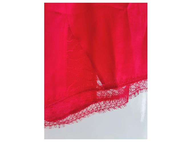 Autre Marque Madame Aime Shorty Corto Pizzo di Calais Sete Rosso 38 FR - vista 3
