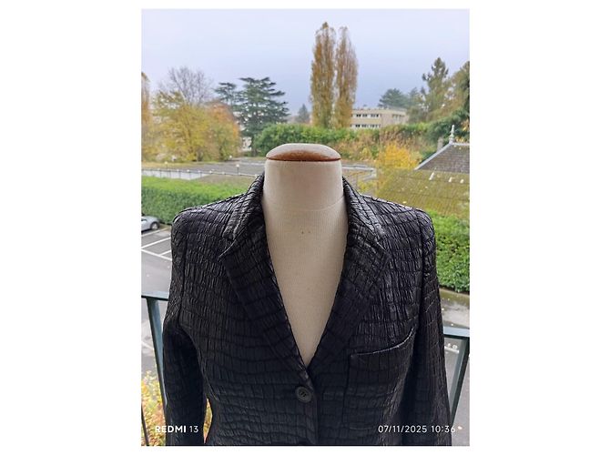 Dries Van Noten Jacke Schwarz Schlangenoptik - Ansicht 2