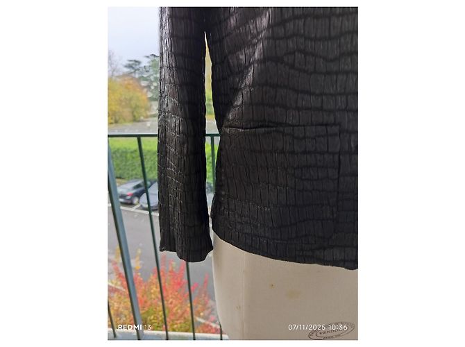Dries Van Noten Jacke Schwarz Schlangenoptik - Ansicht 4