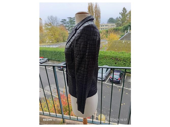 Dries Van Noten Jacke Schwarz Schlangenoptik - Ansicht 5