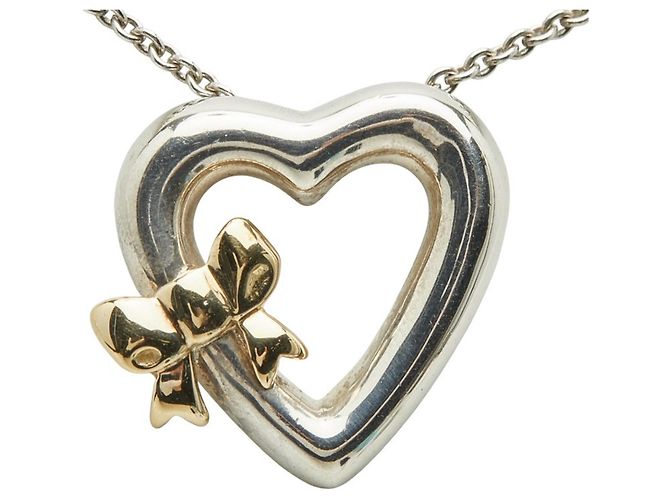 Collana Pendente Vintage Cuore Nastro Tiffany & Co. - vista 2