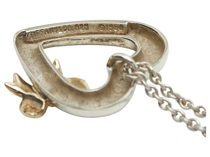 Collana Pendente Vintage Cuore Nastro Tiffany & Co. - vista 6