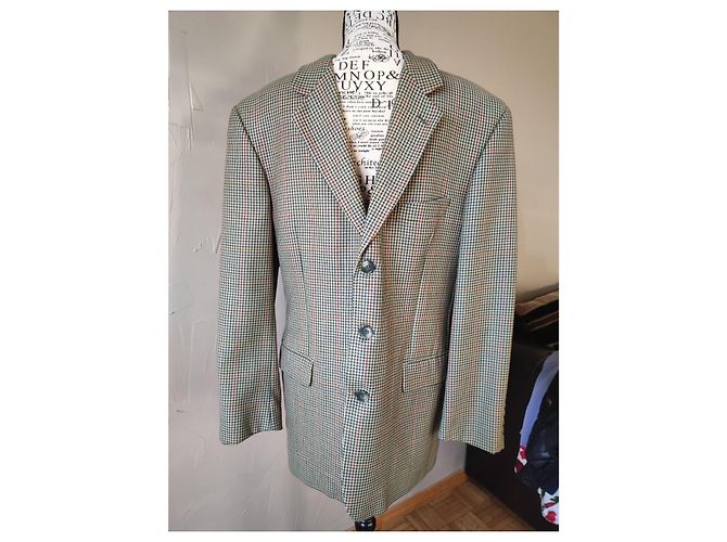 Daniel Crémieux Suit Jacket Green Wool Size 48 - view 4