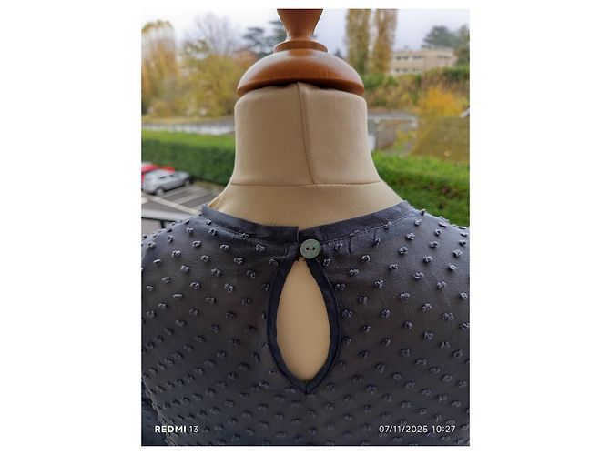 Vestido Balenciaga de seda y algodón gris - vista 11