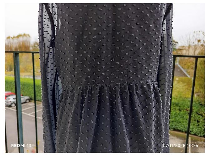 Vestido Balenciaga de seda y algodón gris - vista 12