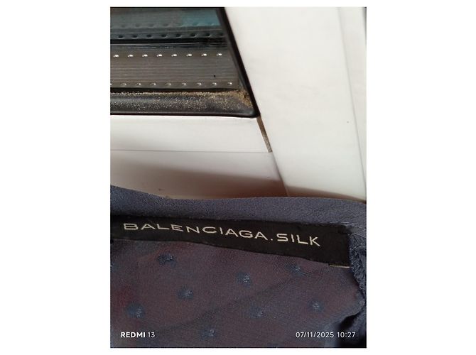 Vestido Balenciaga de seda y algodón gris - vista 14
