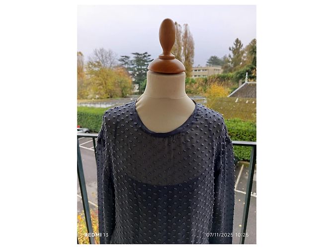 Vestido Balenciaga de seda y algodón gris - vista 3