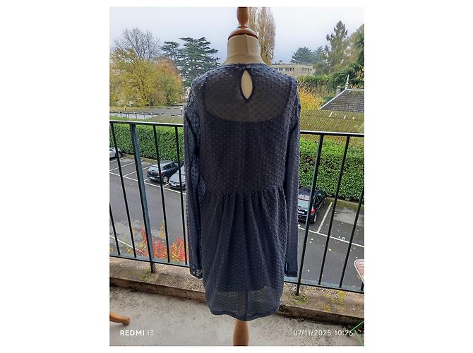 Vestido Balenciaga de seda y algodón gris - vista 8