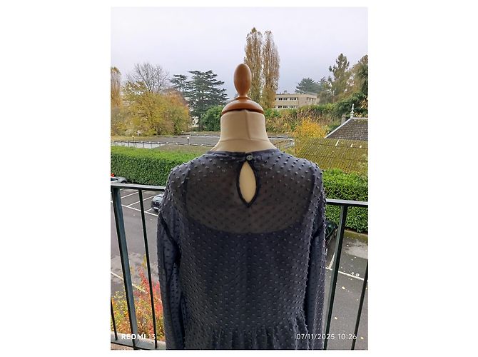 Vestido Balenciaga de seda y algodón gris - vista 9