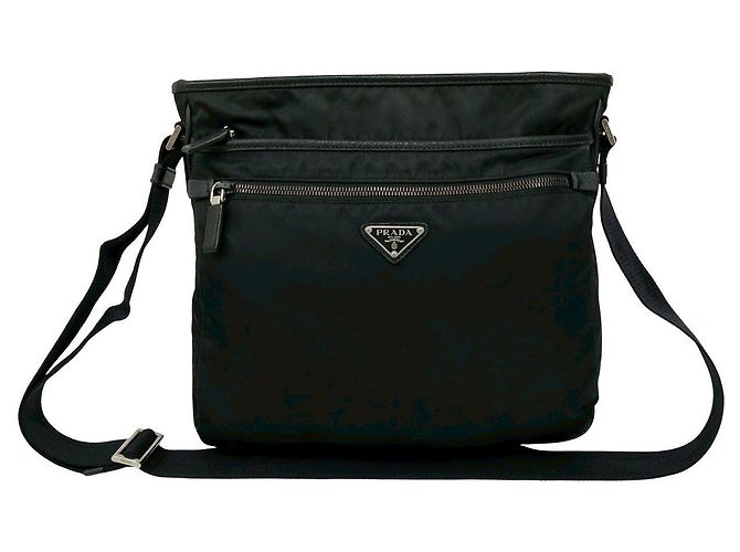 Schultertasche aus Nylon und Saffiano-Leder mit Prada-Dreieckslogo Schwarz - Ansicht 2