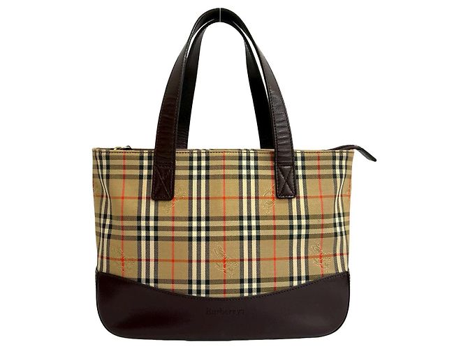 Borsa in pelle e tela Burberrys Marrone - vista 2