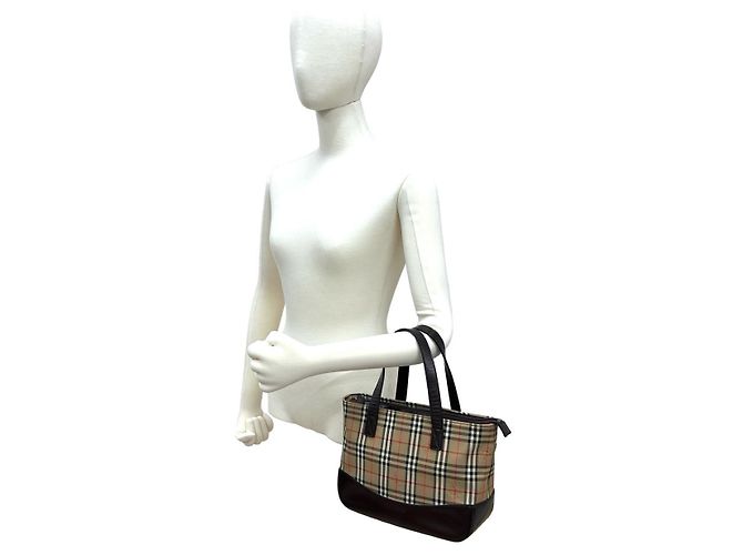 Borsa in pelle e tela Burberrys Marrone - vista 3