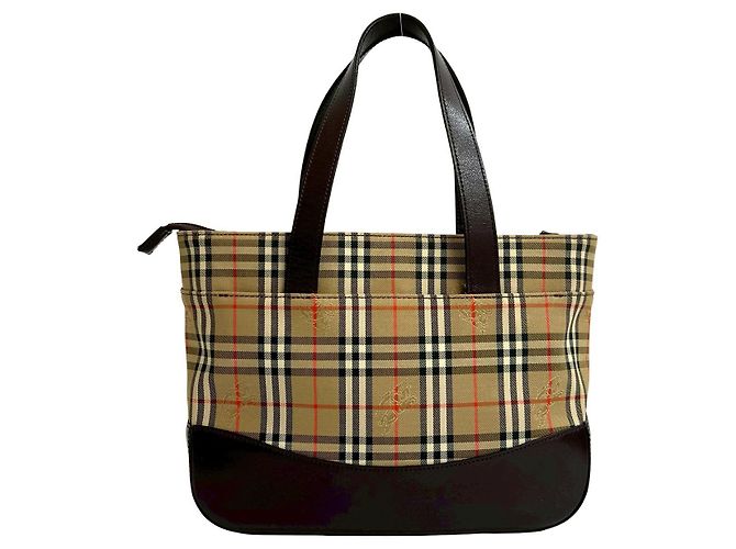 Borsa in pelle e tela Burberrys Marrone - vista 4