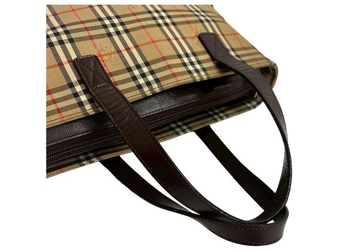 Borsa in pelle e tela Burberrys Marrone - vista 5
