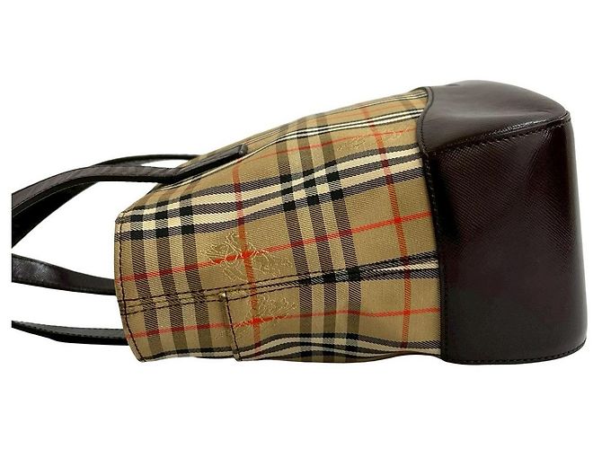 Borsa in pelle e tela Burberrys Marrone - vista 6