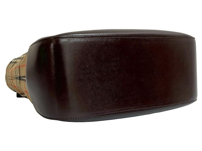 Borsa in pelle e tela Burberrys Marrone - vista 8