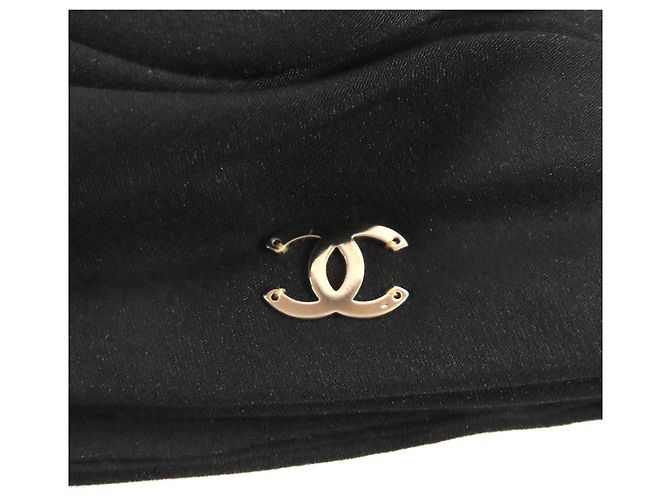 Chanel COCO Mark Seidenturban-Hut Schwarz - Ansicht 5