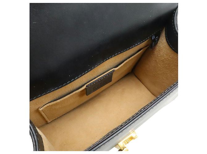 Borsa Mini Catena Gucci Sylvie Web Ribbon Nero - vista 6