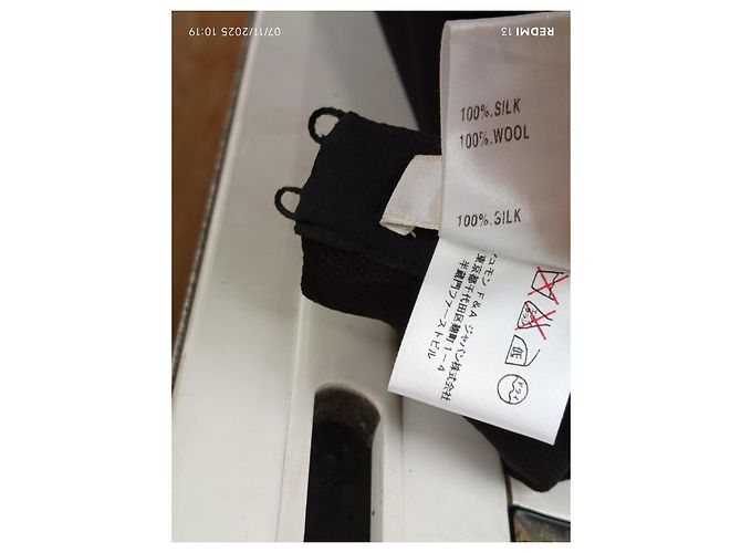 Abito oversize Chloé in seta e lana blu navy Nero - vista 10