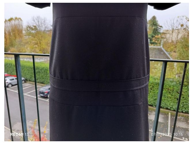 Abito oversize Chloé in seta e lana blu navy Nero - vista 3