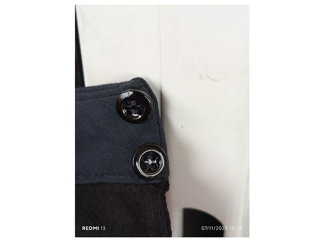 Abito oversize Chloé in seta e lana blu navy Nero - vista 8