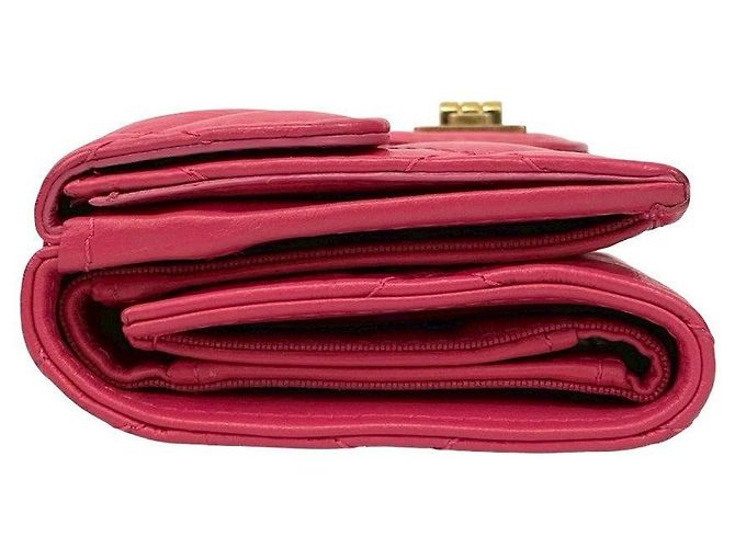 Chanel 2.55 Lammleder Trifold Geldbörse Pink - Ansicht 6