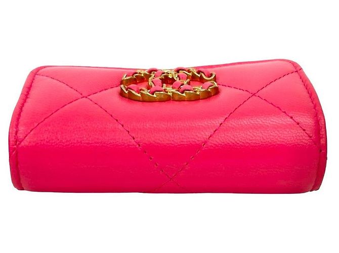 Chanel Coco Mark Leder Dreifachbörse Pink - Ansicht 4