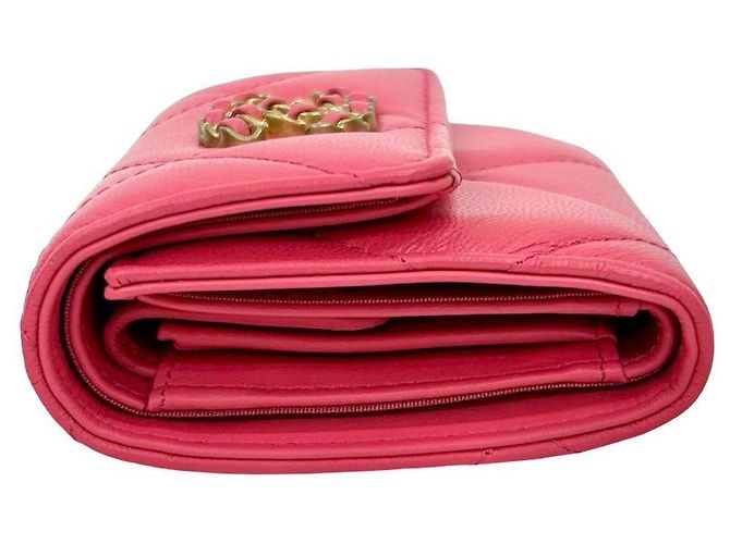 Chanel Coco Mark Leder Dreifachbörse Pink - Ansicht 5