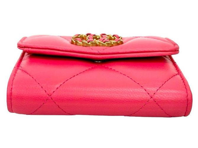 Chanel Coco Mark Leder Dreifachbörse Pink - Ansicht 7