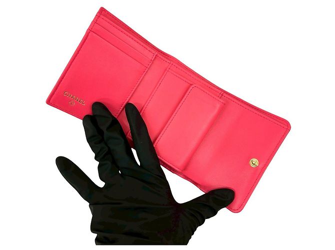 Chanel Coco Mark Leder Dreifachbörse Pink - Ansicht 8