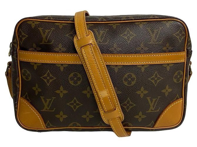 Borsa a Spalla in Pelle Monogram Trocadero di Louis Vuitton Metallico Bronzo - vista 3