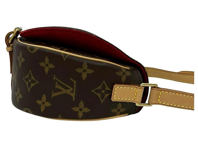 Borsa a spalla mini Tambourin in pelle Monogram Louis Vuitton Marrone - vista 7