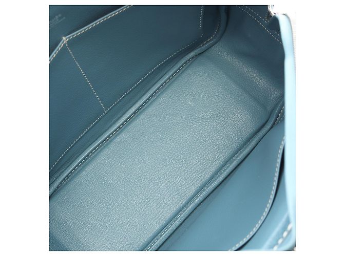 Borsa in pelle Hermès Plume 28 Blu - vista 2