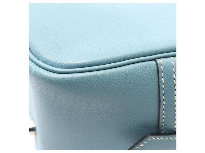 Borsa in pelle Hermès Plume 28 Blu - vista 4
