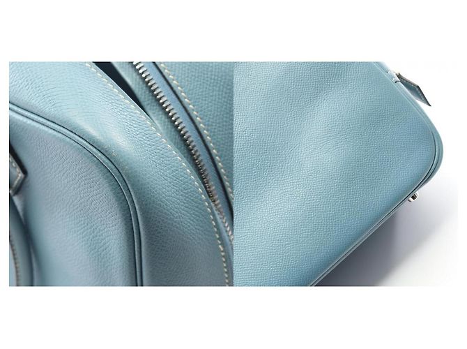 Borsa in pelle Hermès Plume 28 Blu - vista 7