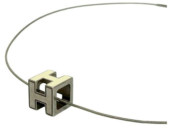 Collar de metal Hermès Caged d'H H Cube Plata Metálico - vista 5