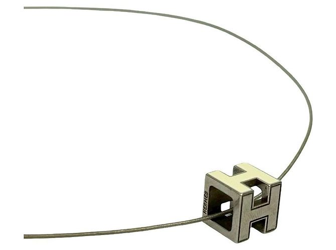 Collar de metal Hermès Caged d'H H Cube Plata Metálico - vista 6