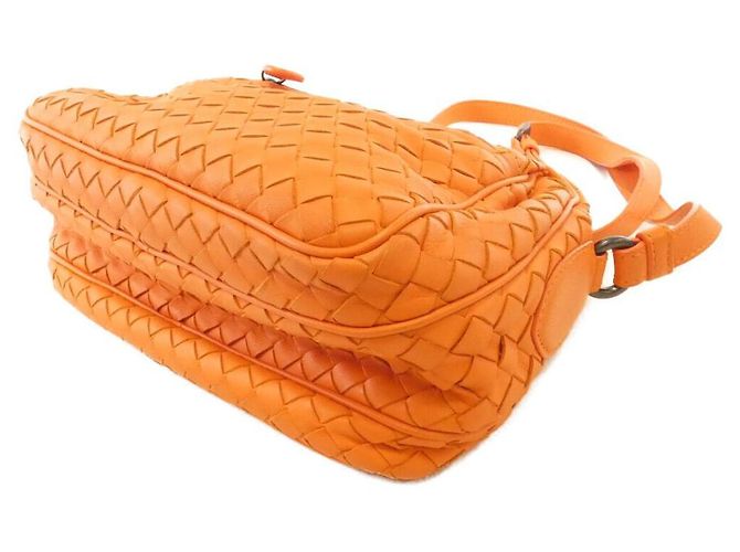 Bolsa de Ombro de Couro Bottega Veneta Laranja - vista 2