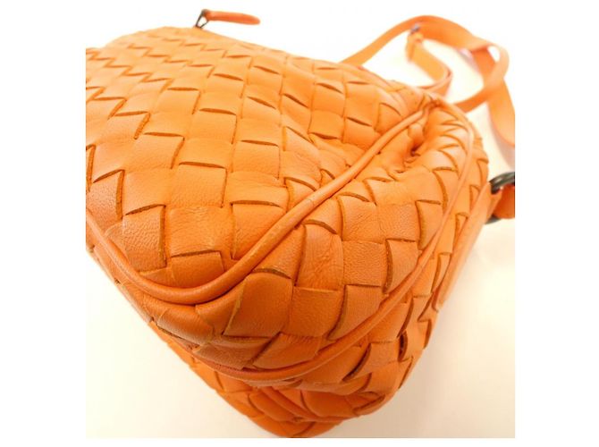 Bolsa de Ombro de Couro Bottega Veneta Laranja - vista 3